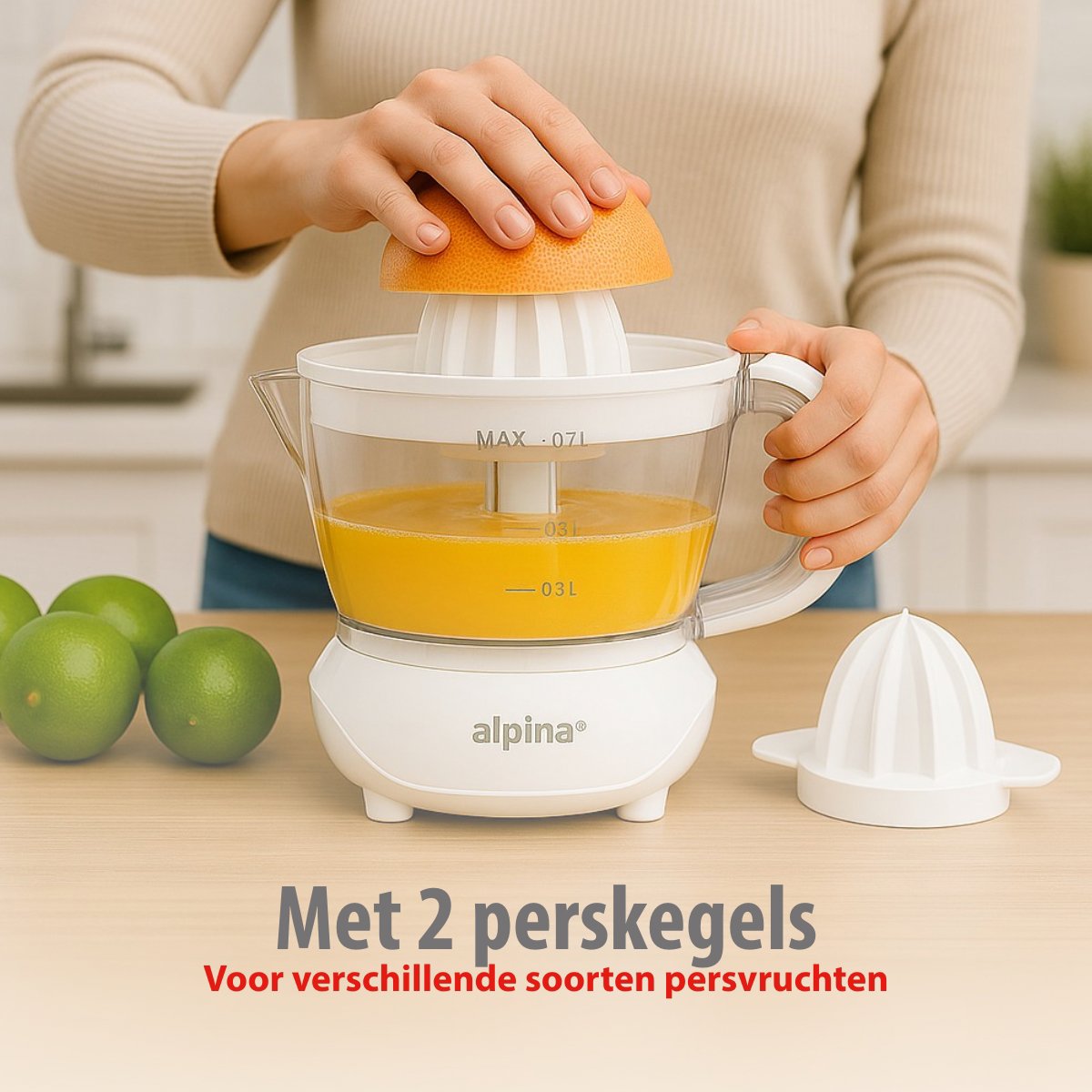 alpina Citruspers 0.7L – Sinaasappelpers Elektrisch 25W - maximondo