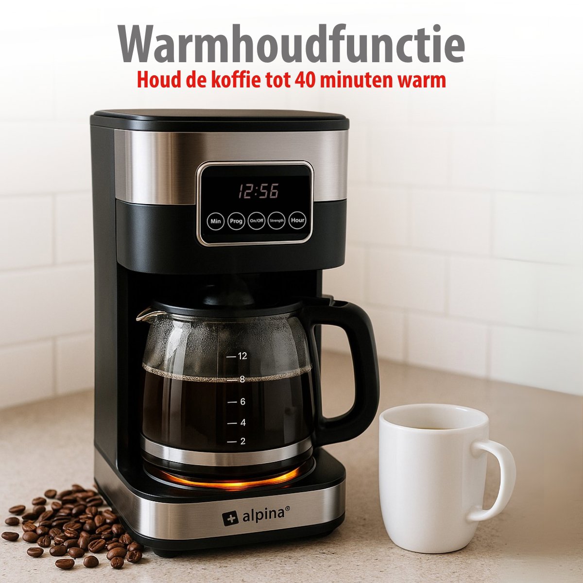 alpina Koffiezetapparaat Filterkoffie - Koffiemachine 1.5L - maximondo