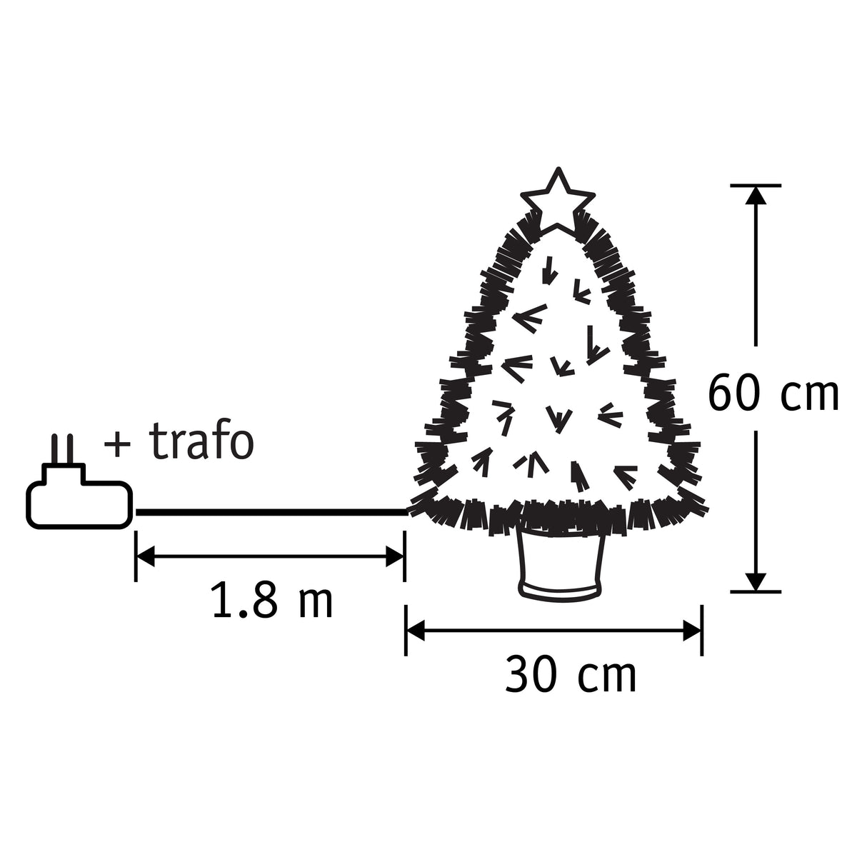 Luca Lighting Mercury boom fibre optic groen warm wit 65led 8 function controller - h60xd30cm - maximondo