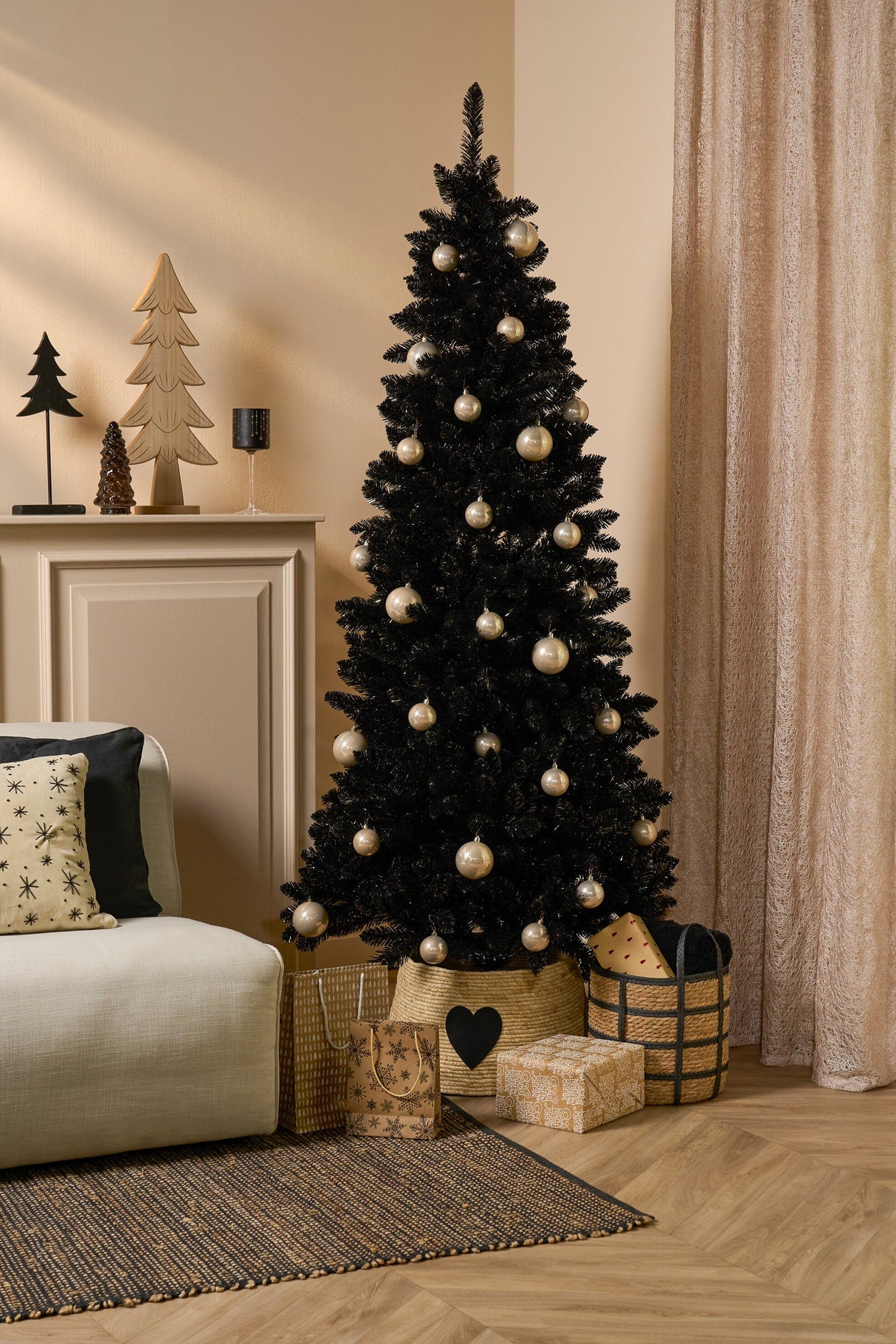 Mica Decorations Treeskirt hart creme - l50xb50xh26cm - maximondo