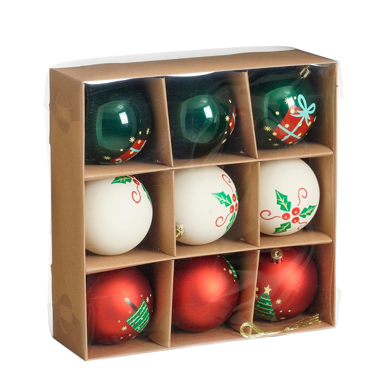 Mica Decorations kerstballen Set - 9 Stuks - Ø8 cm - maximondo