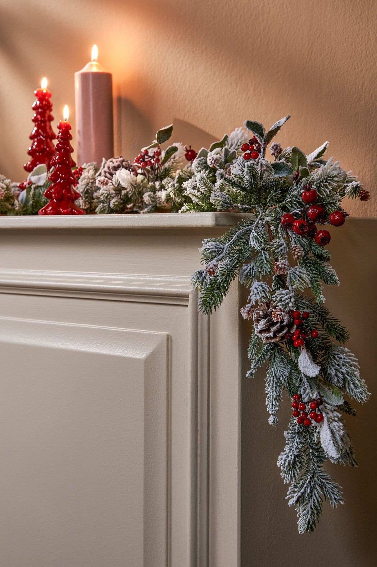 Mica Decorations Belfort slinger groen frosted - l178xb15xh9cm - maximondo