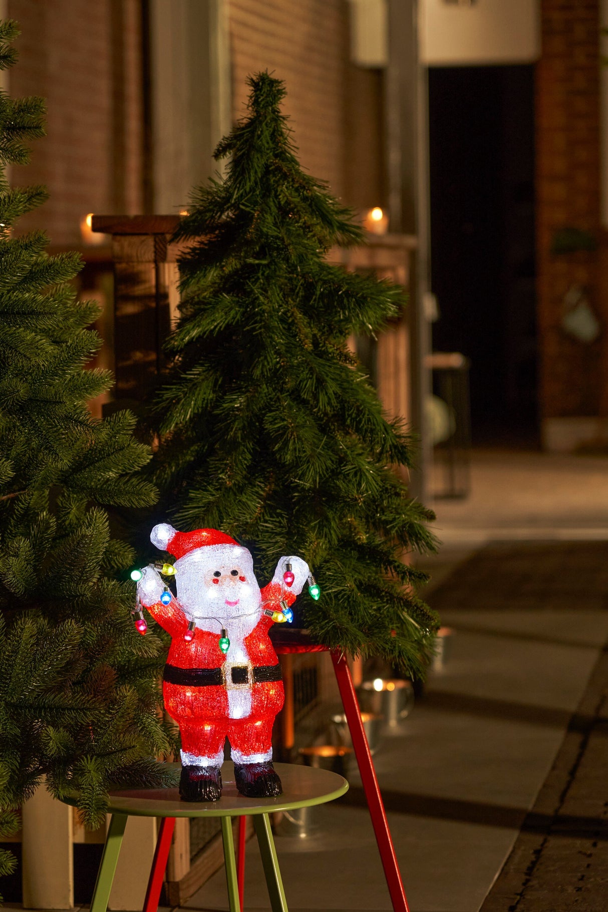 Luca Lighting Kerstman acryl rood wit IP44 50 led timer - l22xb14,5xh35cm - maximondo