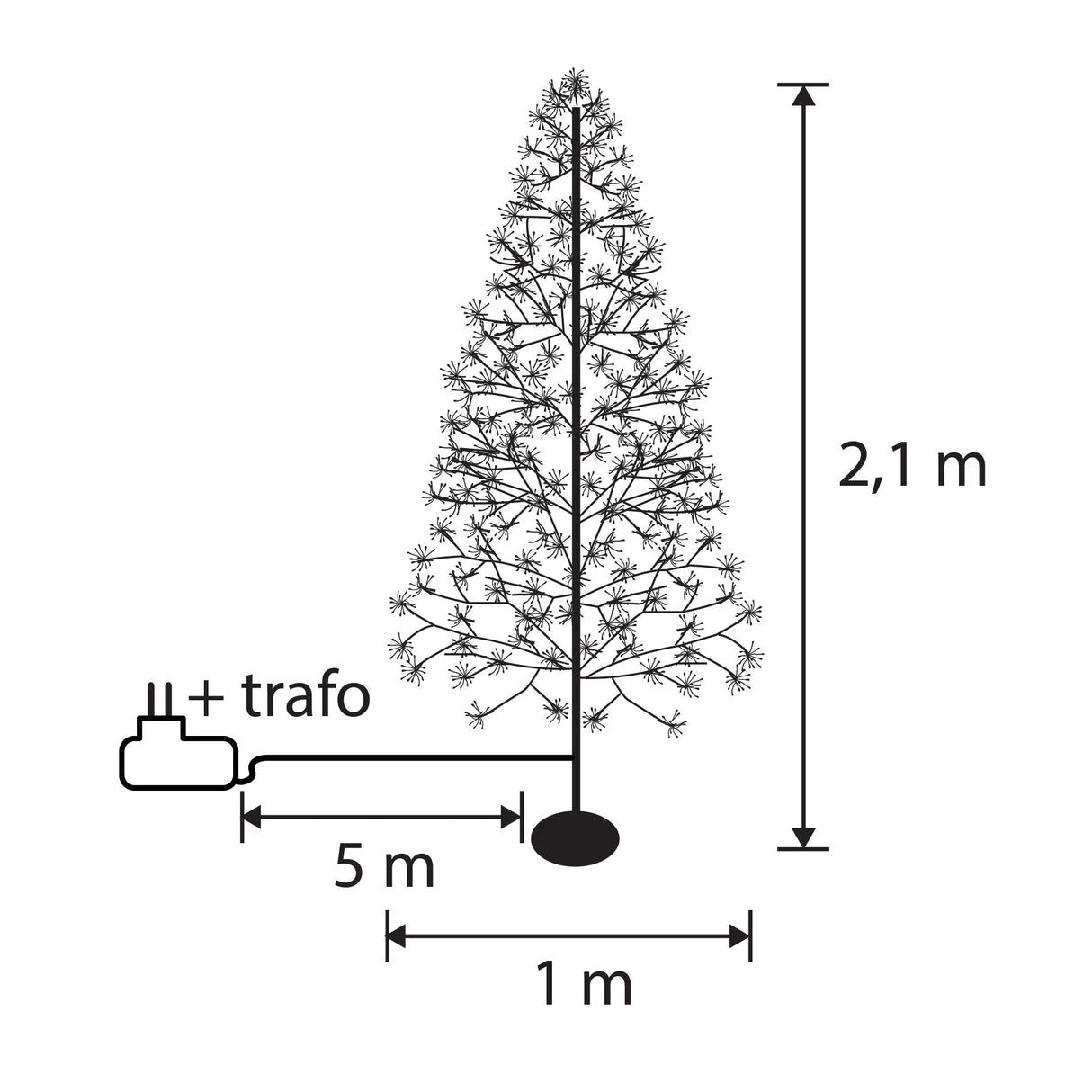 Luca Lighting Boom led zwart klassiek wit 3000led IP44 en timer - h210xd100cm - maximondo