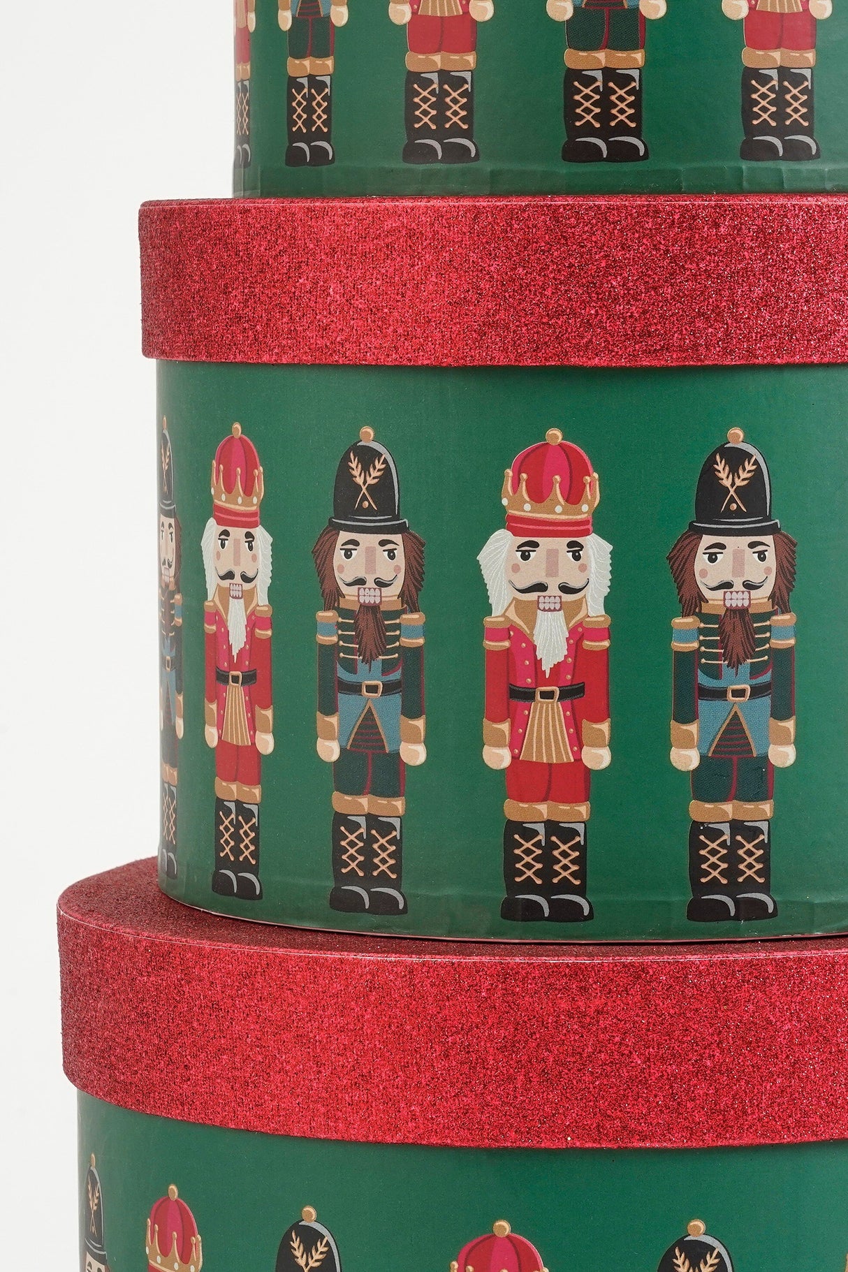 Mica Decorations Opbergdoos notenkraker groen set van 3 FSC Mix - h14xd21cm - maximondo