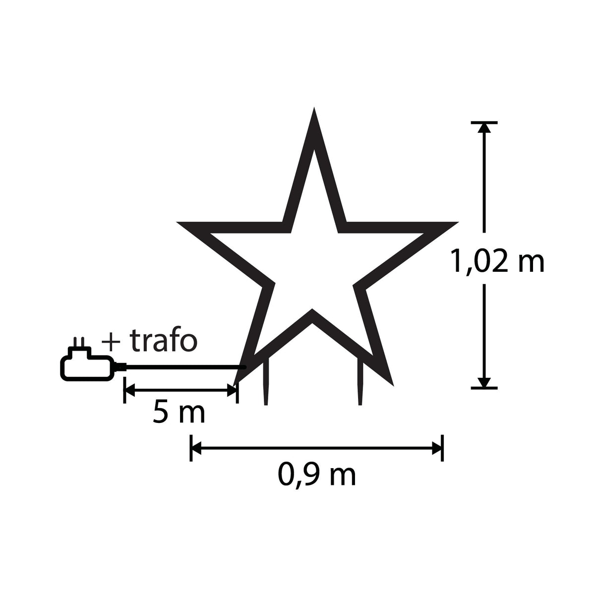 Luca Lighting Garden d light neon tuinsteker ster IP44 timer - maximondo