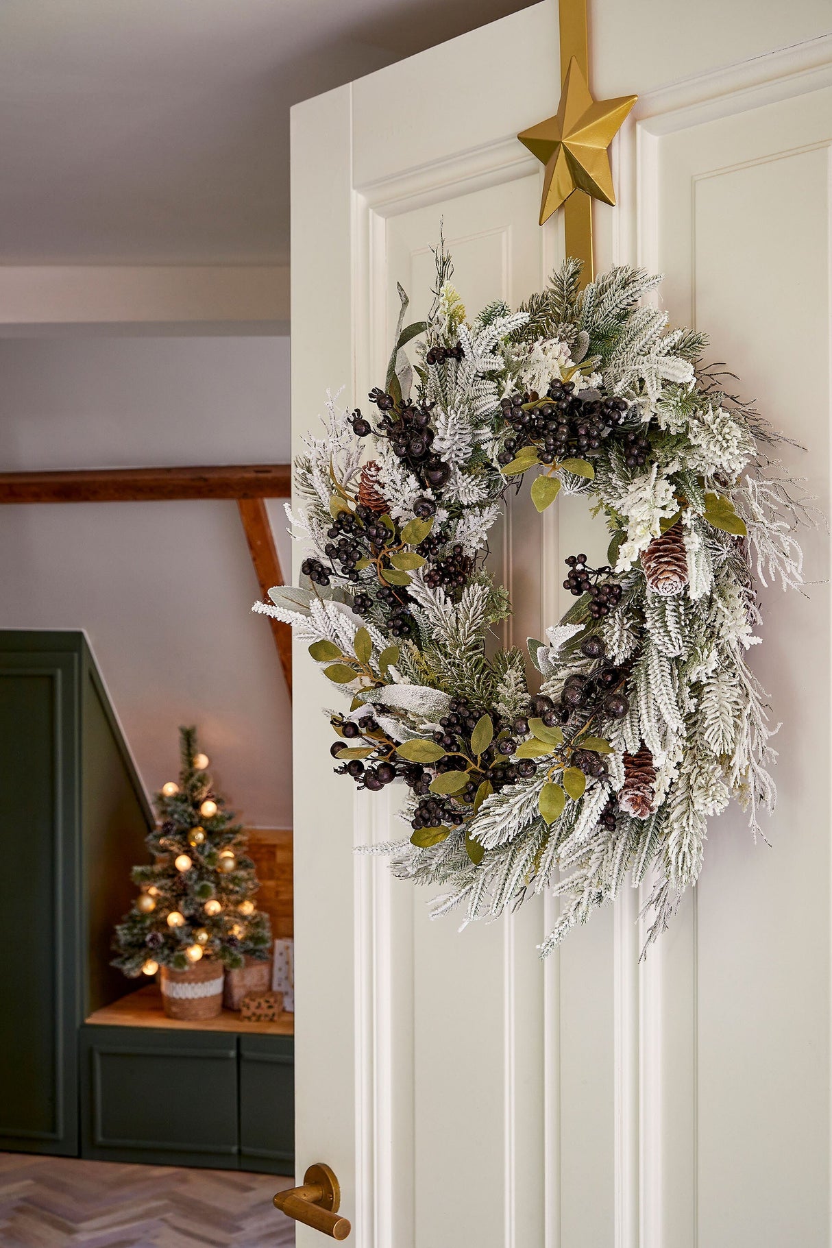 Mica Decorations Vesper krans zwart - h13xd50cm - maximondo