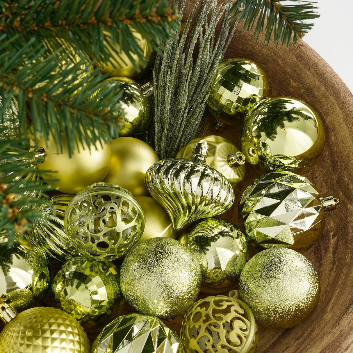 House of Seasons Boom decoratie onbreekbaar l.groen 60 stuks - d7cm - maximondo