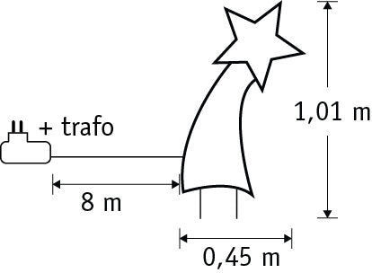 Luca Lighting Garden dlight vallende ster tuinsteker 225 led warm wit 8 function controller en timer- l45xb1xh101cm - maximondo
