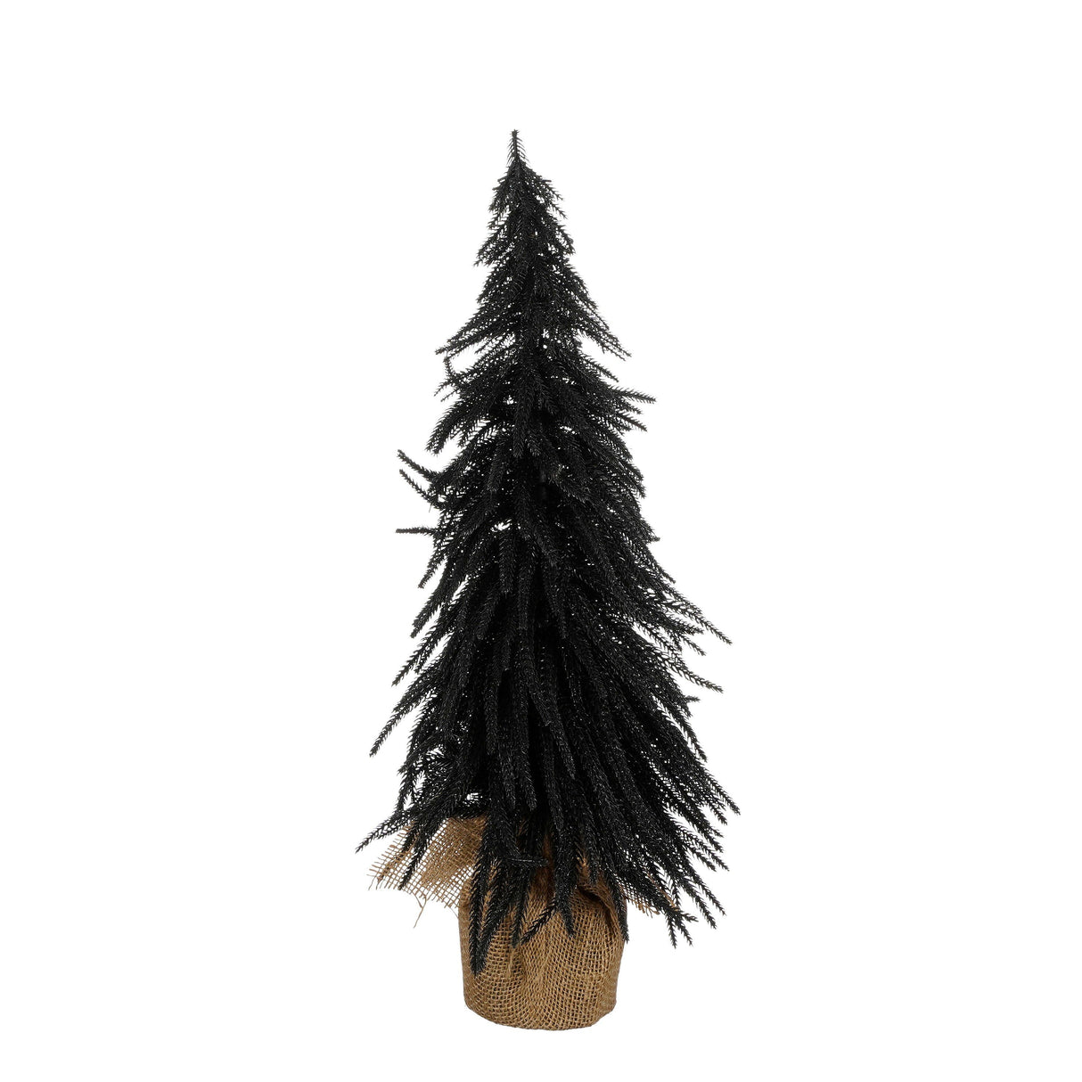 House of Seasons Kerstboom met burlap zwart TIPS 376 - h60xd32cm - maximondo