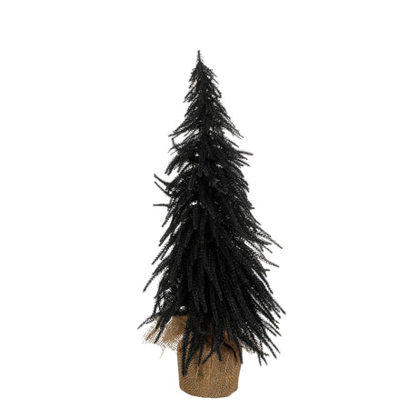 House of Seasons Kerstboom met burlap zwart TIPS 376 - h60xd32cm - maximondo
