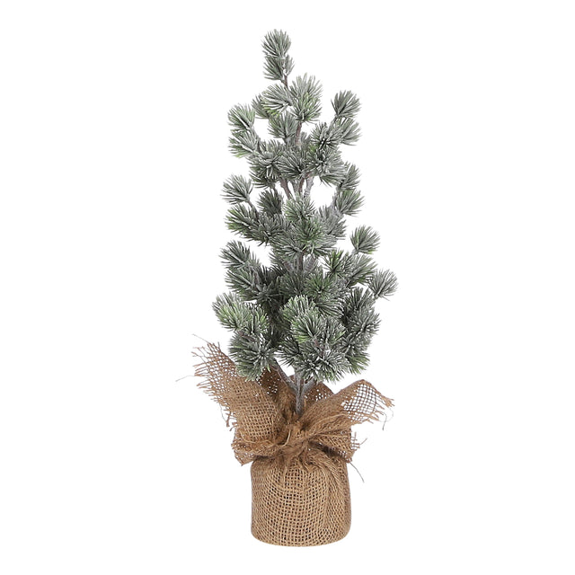 House of Seasons Kerstboom met burlap groen frosted TIPS 101 - h45xd23cm - maximondo