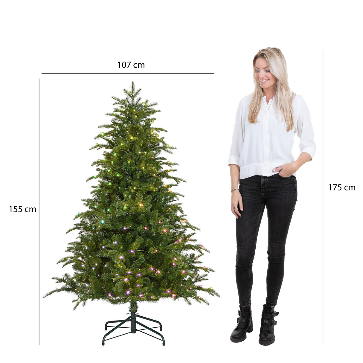 Black Box Trees Smart lighting Nestow kerstboom led groen RGB 180L TIPS 780 - h155xd107cm - maximondo