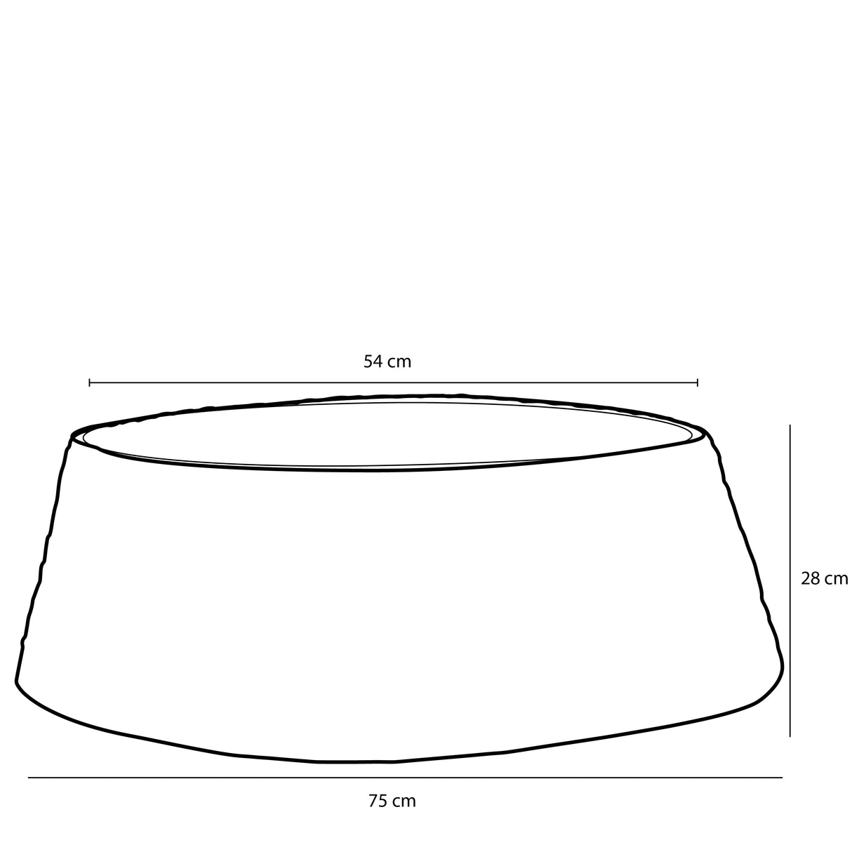 House of Seasons Kerstboomrok bruin - h28xd75cm