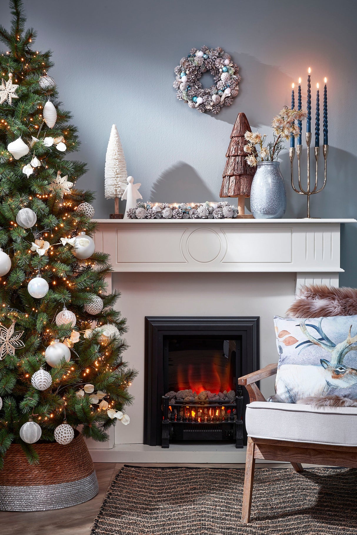 House of Seasons Treeskirt zilver - h26xd50cm - maximondo