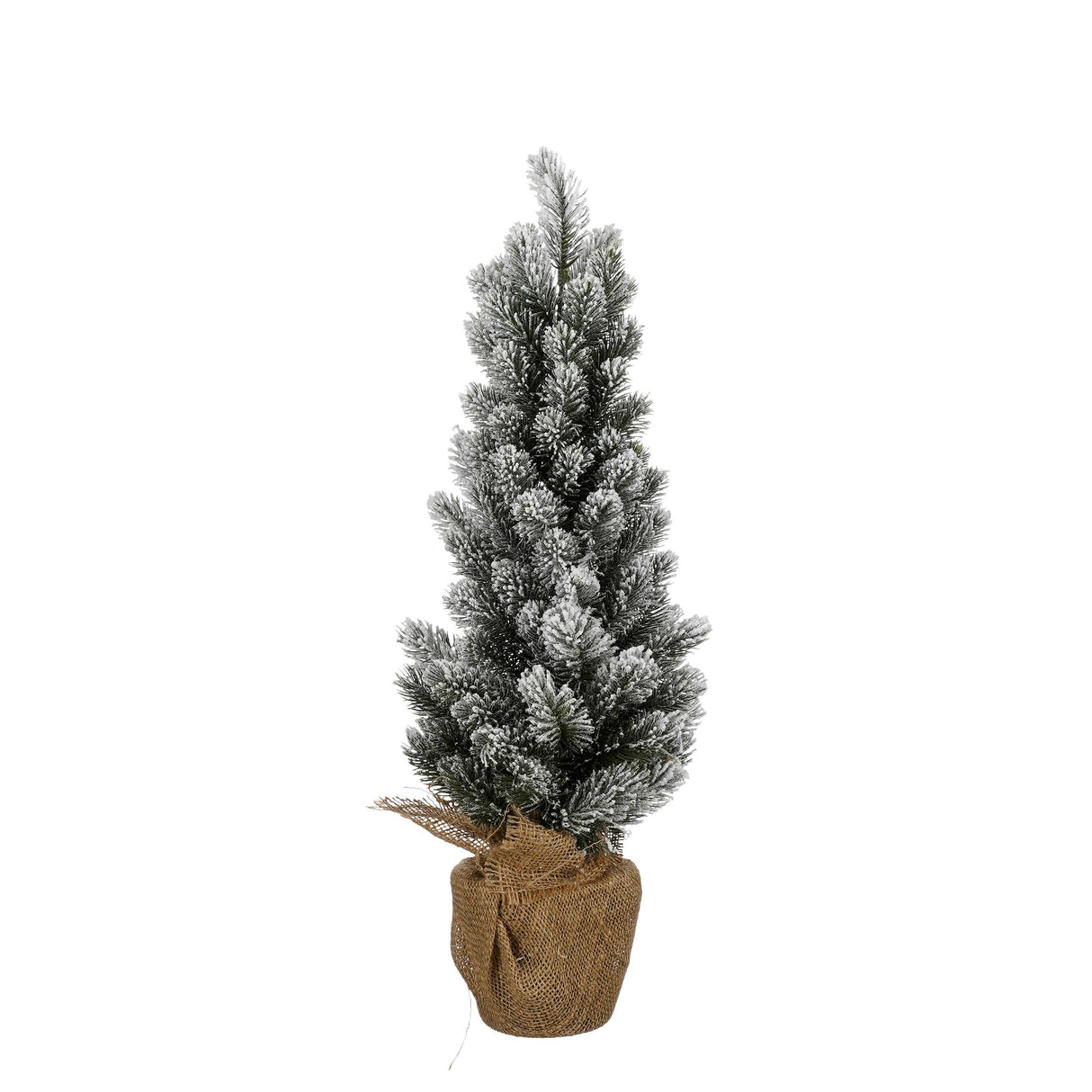 House of Seasons Kerstboom met burlap groen frosted TIPS 105 - h60xd30cm - maximondo