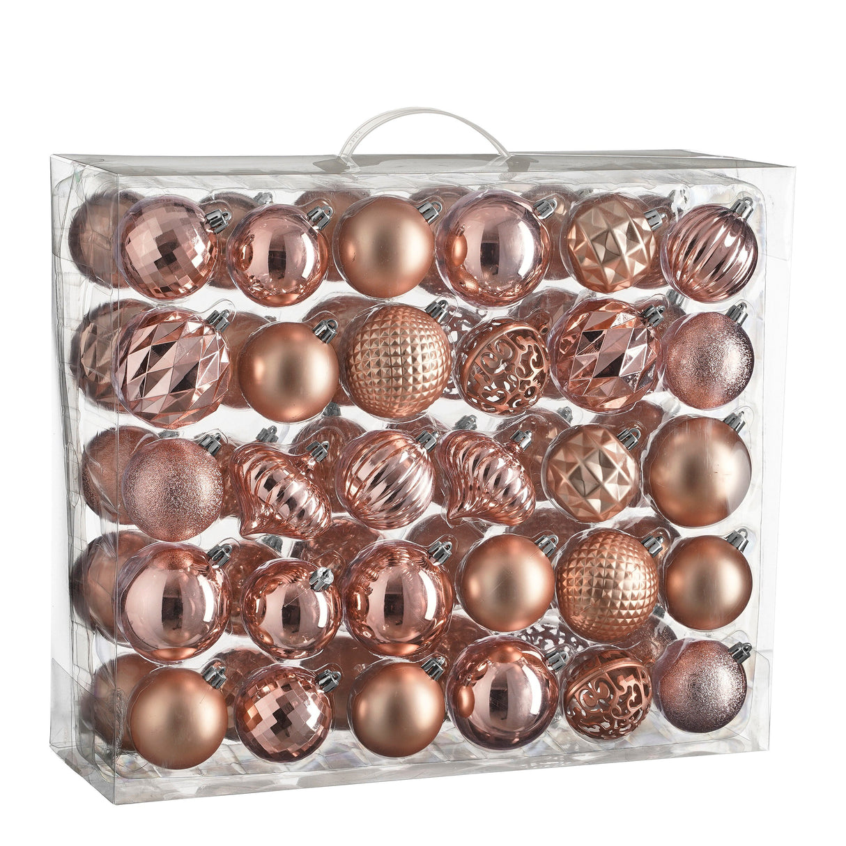 House of Seasons Boom decoratie onbreekbaar roze 60 stuks - d7cm - maximondo