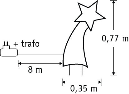 Luca Lighting Garden dlight vallende ster tuinsteker ster175 led warm wit 8 function controller en timer- l35xb1xh77cm - maximondo