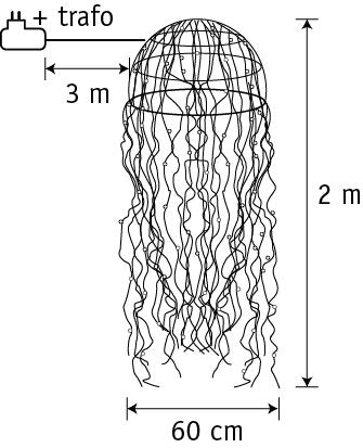 Luca Lighting Kroonluchter kwal zilver warm wit 1280led IP44 - l200xd60cm - maximondo