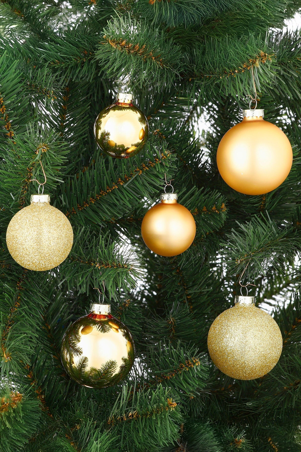 Mica Decorations Bal glas goud 42 stuks - d7cm