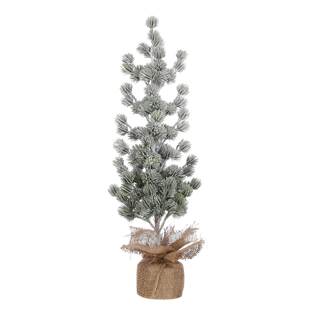 House of Seasons Kerstboom met burlap groen frosted TIPS 141 - h55xd25cm - maximondo