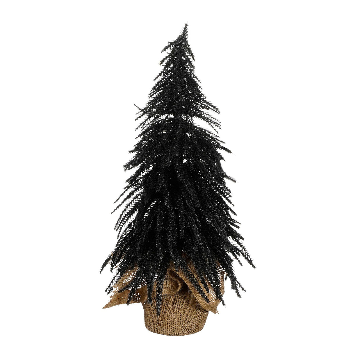 House of Seasons Kerstboom met burlap zwart TIPS 256 - h45xd25cm - maximondo