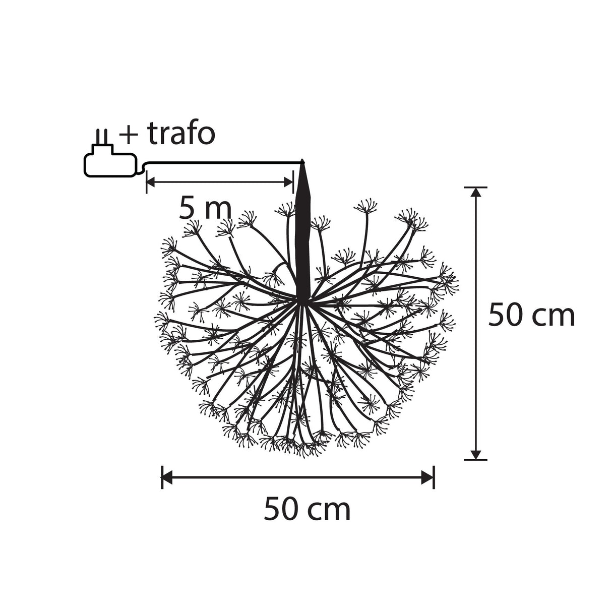 Luca Lighting Bal led zwart klassiek wit 912led IP44 en timer - d50cm - maximondo