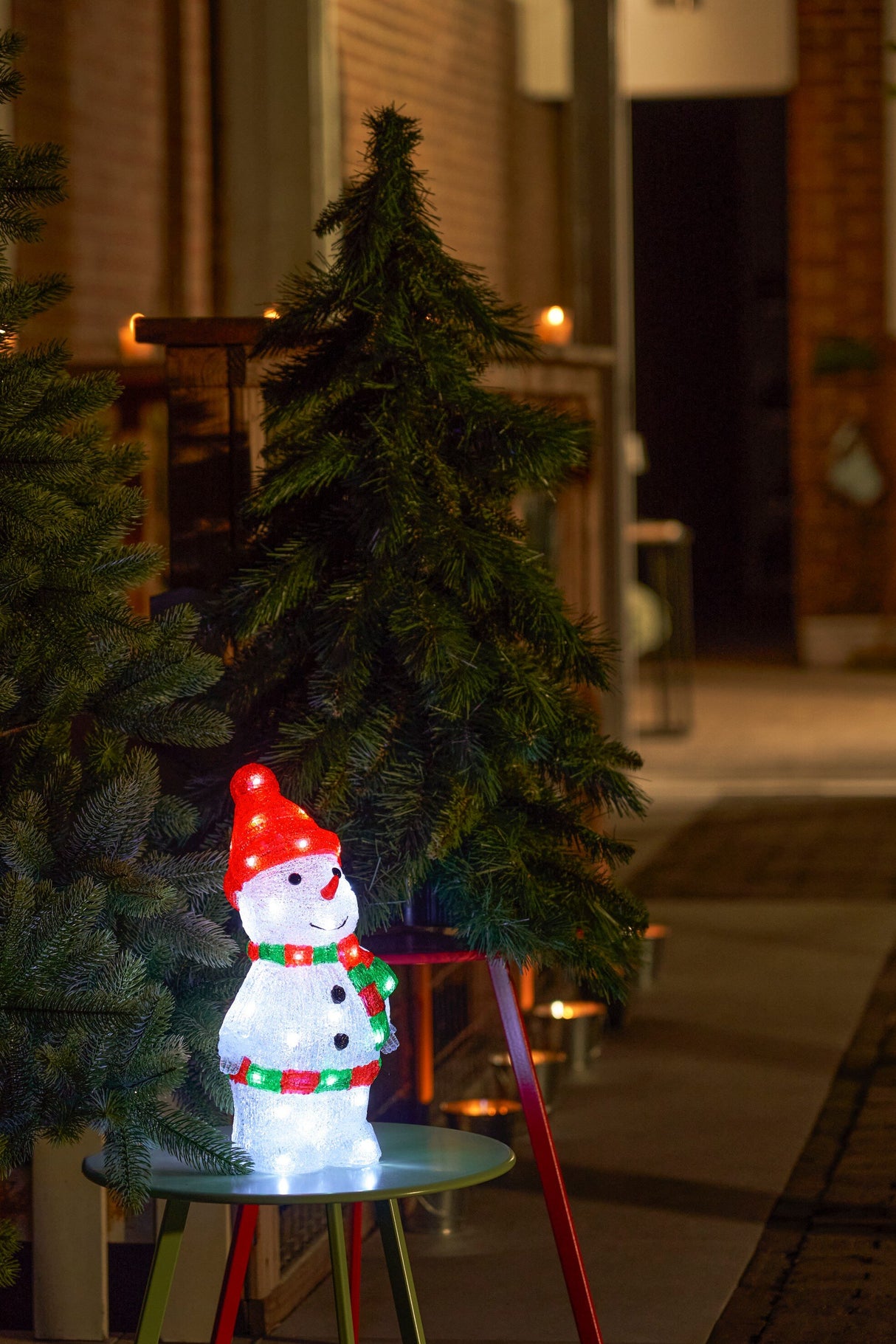 Luca Lighting Sneeuwman acryl wit wit IP44 40 led timer - l20xb15xh35cm - maximondo