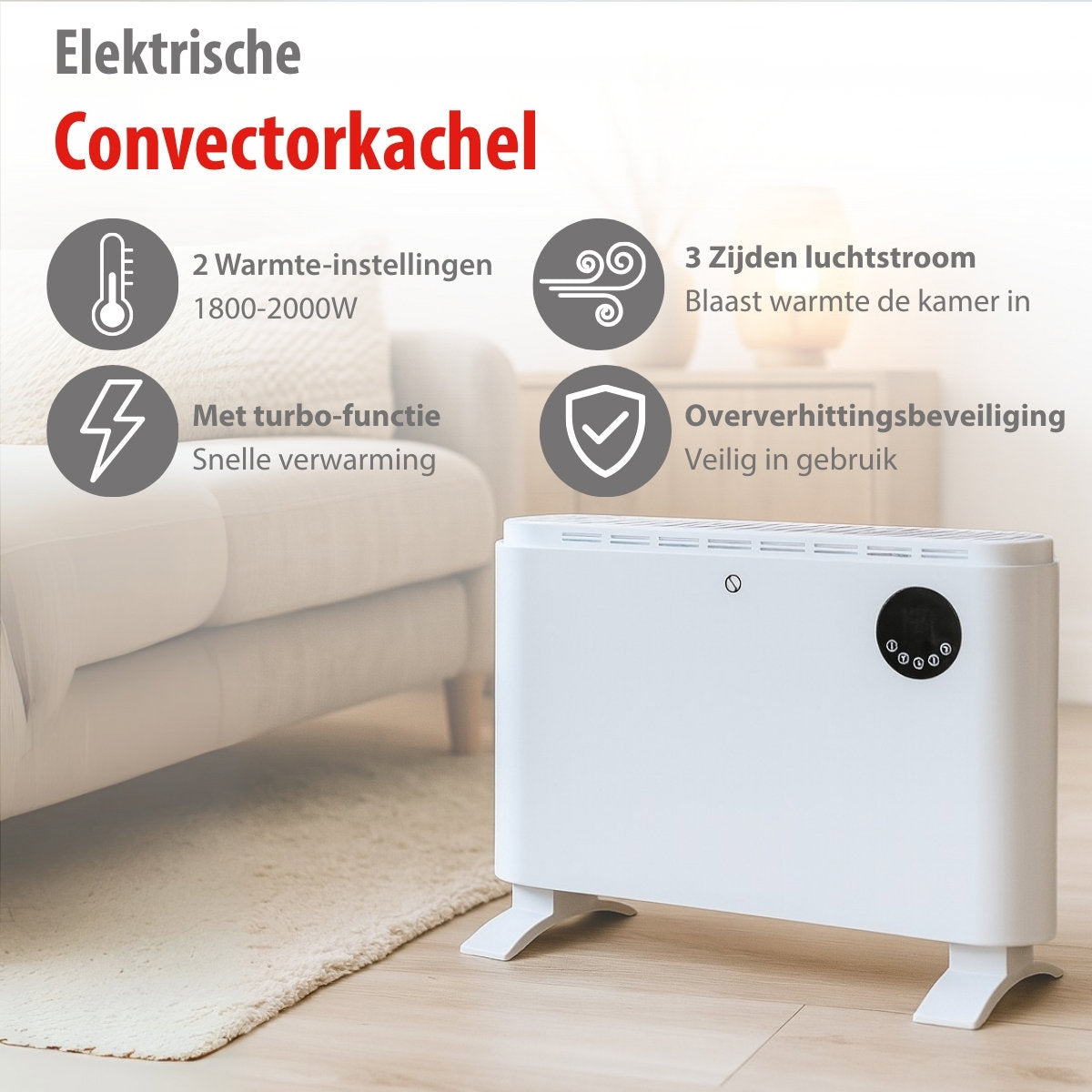 alpina Elektrische Kachel 2000W Wit - maximondo