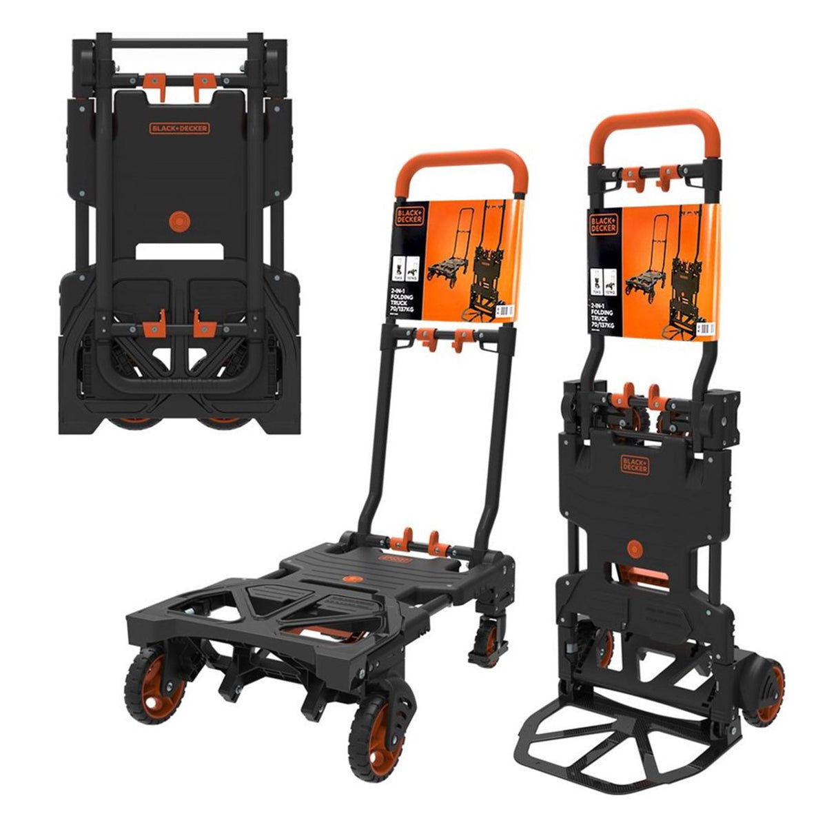 BLACK+DECKER steekwagen en plateauwagen 2-in-1 55kg - maximondo