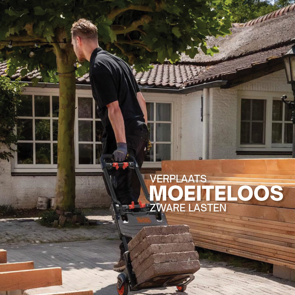 BLACK+DECKER steekwagen en plateauwagen 2-in-1 55kg - maximondo