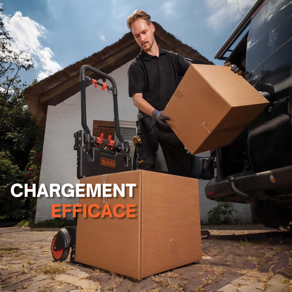 BLACK+DECKER steekwagen en plateauwagen 2-in-1 55kg - maximondo