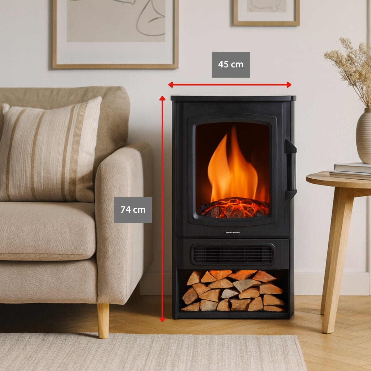 alpina elektrische sfeerhaard Helsinki vrijstaand LED vuureffect 2000W ND-183 - maximondo