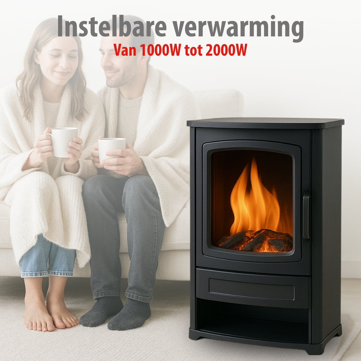 alpina elektrische sfeerhaard Helsinki vrijstaand LED vuureffect 2000W ND-183 - maximondo