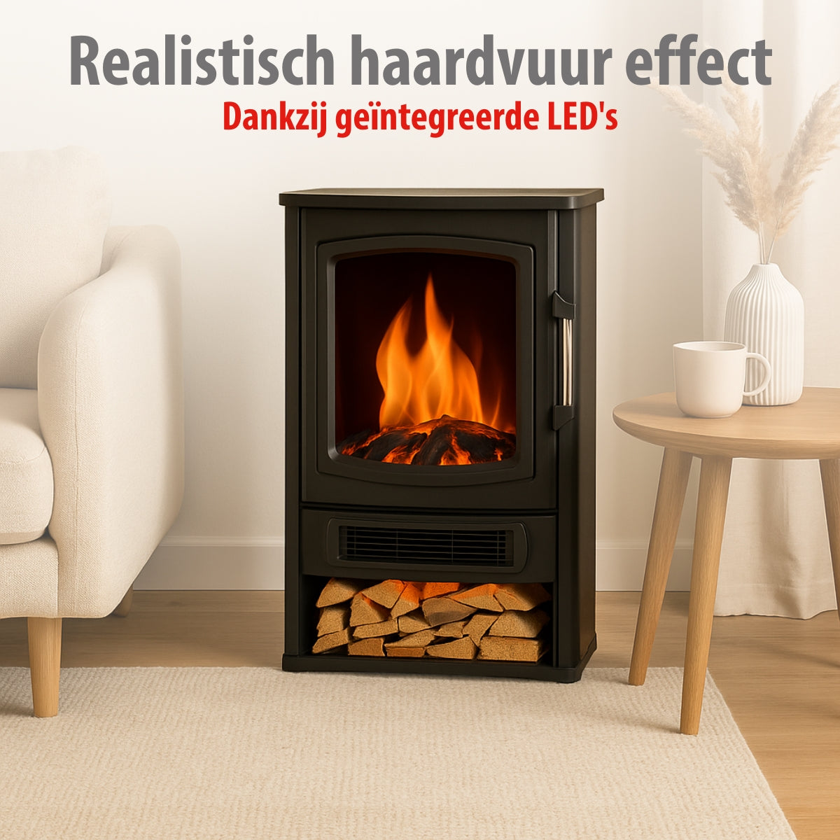 alpina elektrische sfeerhaard Helsinki vrijstaand LED vuureffect 2000W ND-183 - maximondo