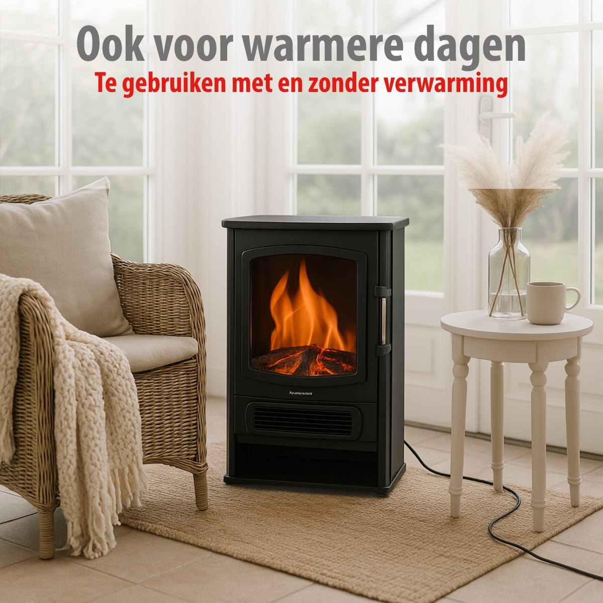 alpina elektrische sfeerhaard Helsinki vrijstaand LED vuureffect 2000W ND-183 - maximondo