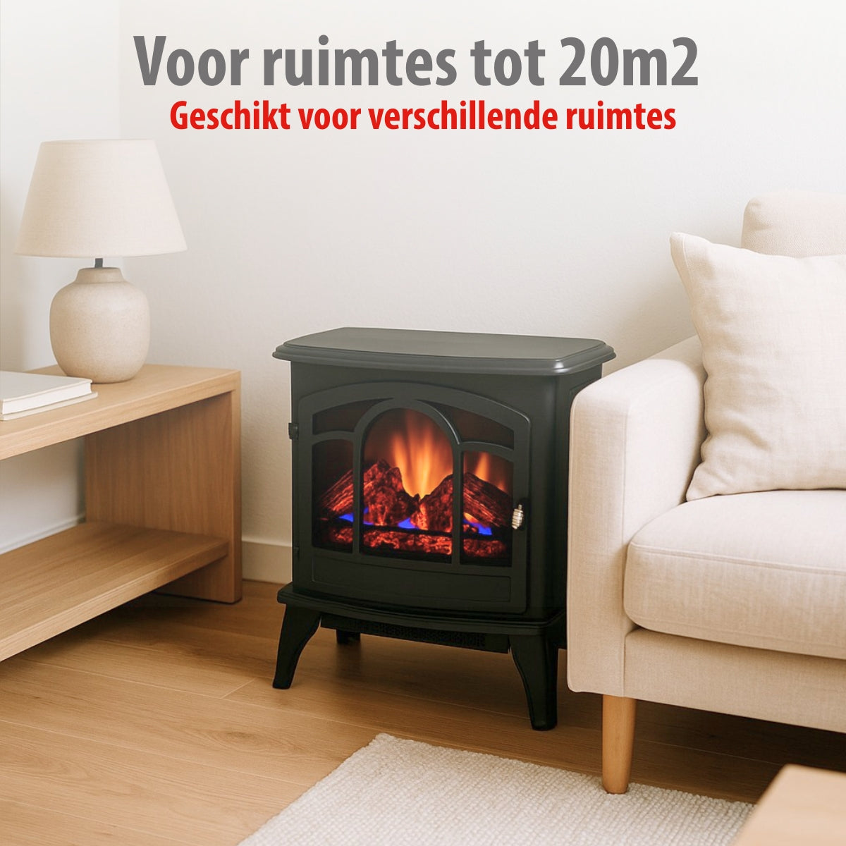 alpina Elektrische Haard Vicenza, 2000W, Zwart - maximondo