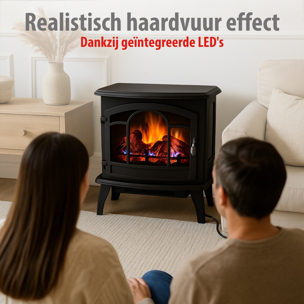 alpina Elektrische Haard Vicenza, 2000W, Zwart - maximondo