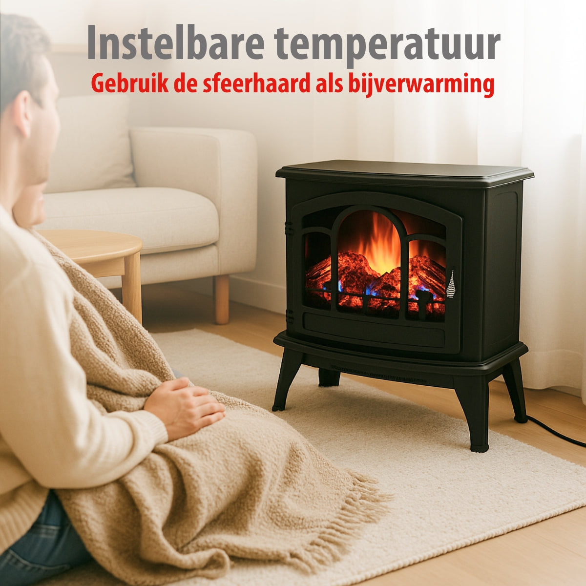 alpina Elektrische Haard Vicenza, 2000W, Zwart - maximondo