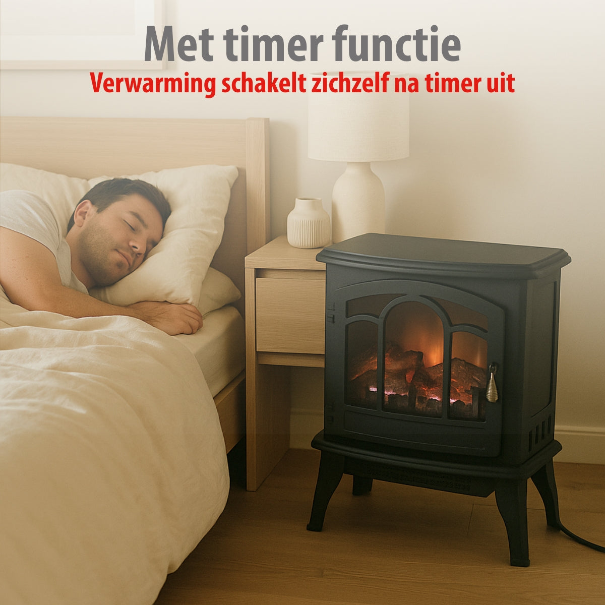 alpina Elektrische Haard Vicenza, 2000W, Zwart - maximondo