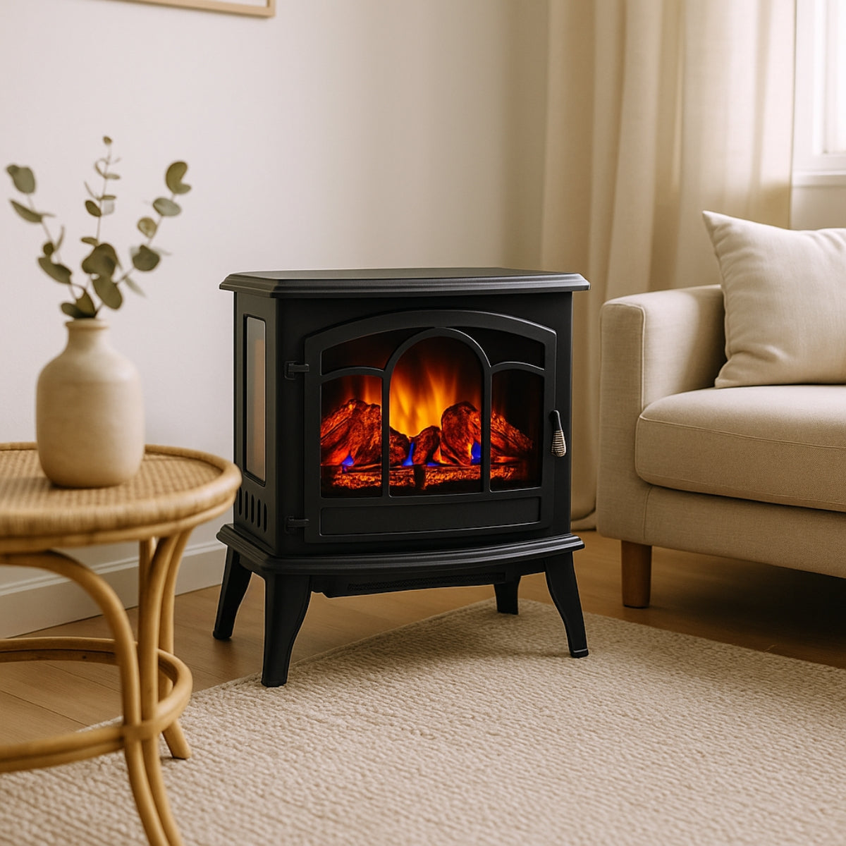 alpina Elektrische Haard Vicenza, 2000W, Zwart - maximondo