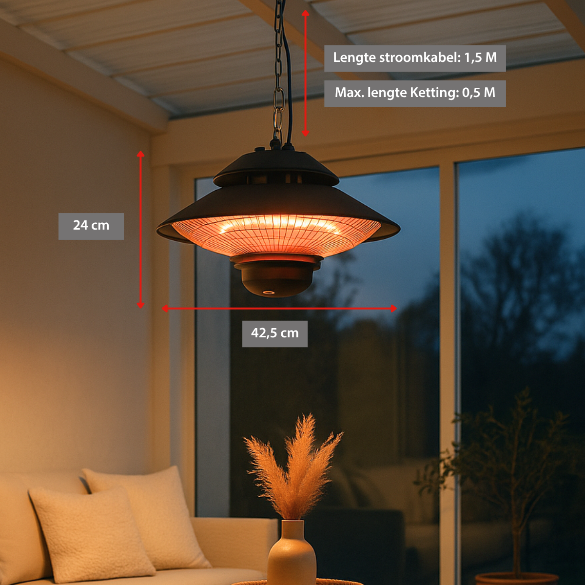 alpina Infrarood Terrasverwarmer 1500W - maximondo