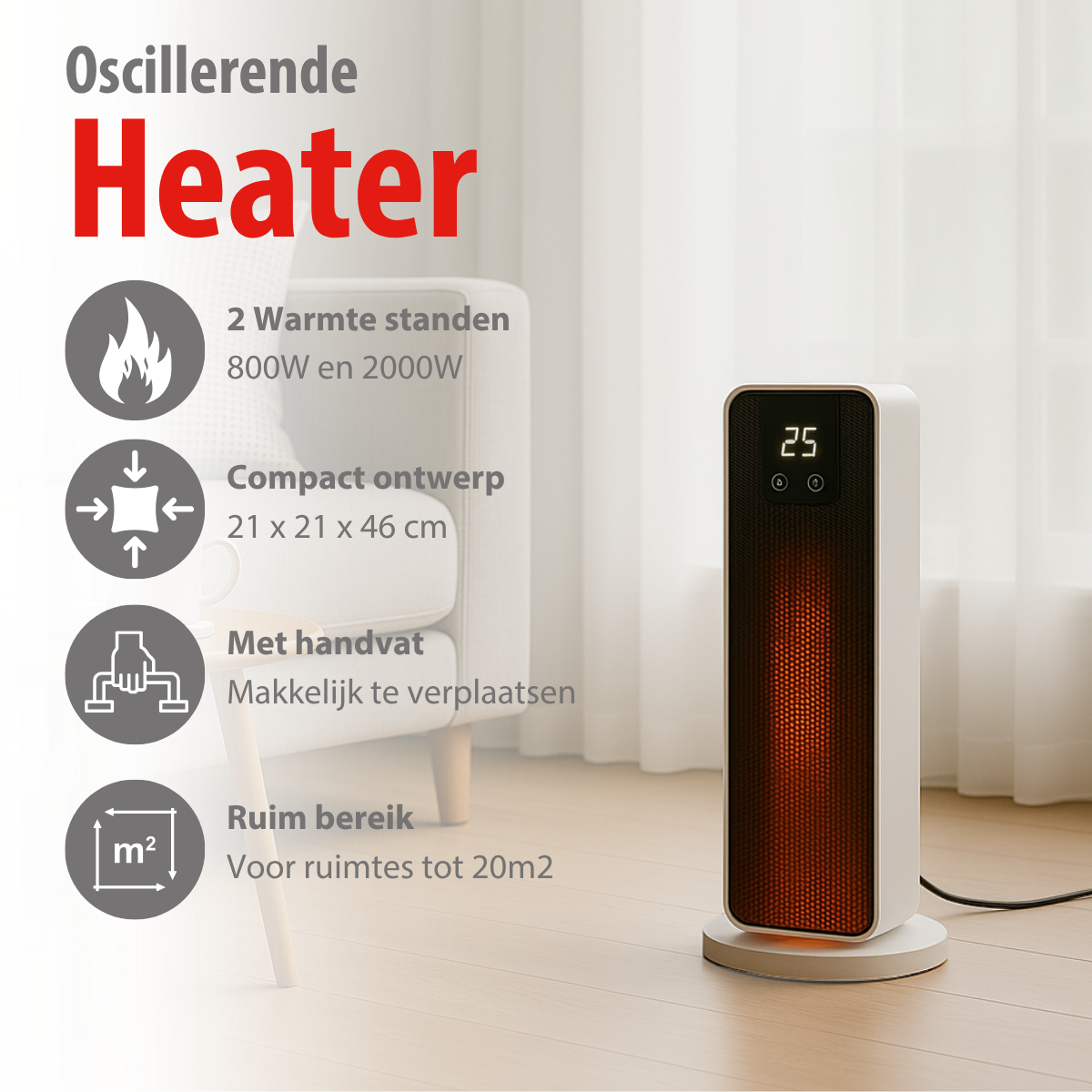 alpina Verwarming 2000W - tot 20m2 - maximondo