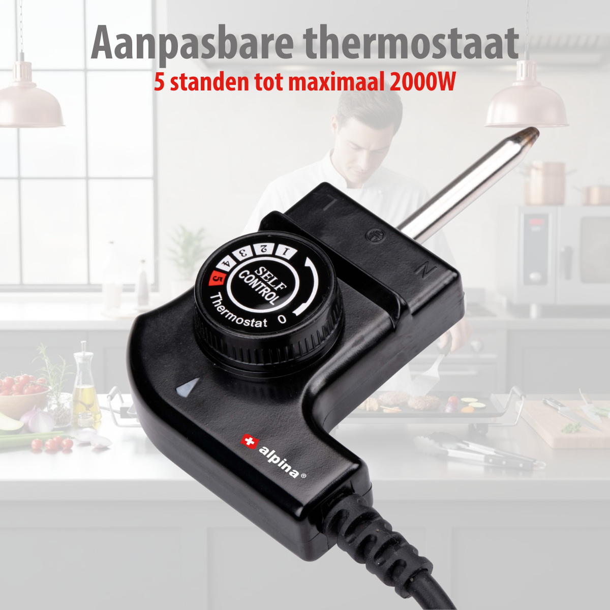 alpina Teppanyaki Bakplaat XXL - Grillplaat 2000W - maximondo