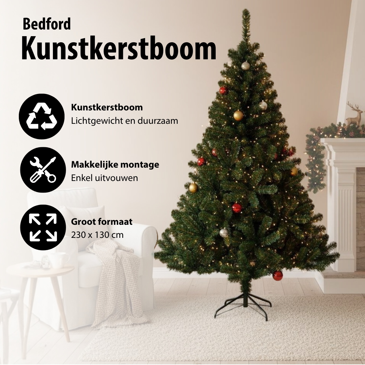 Black Box Trees Bedford Kunstkerstboom H230 x Ø130 cm - maximondo