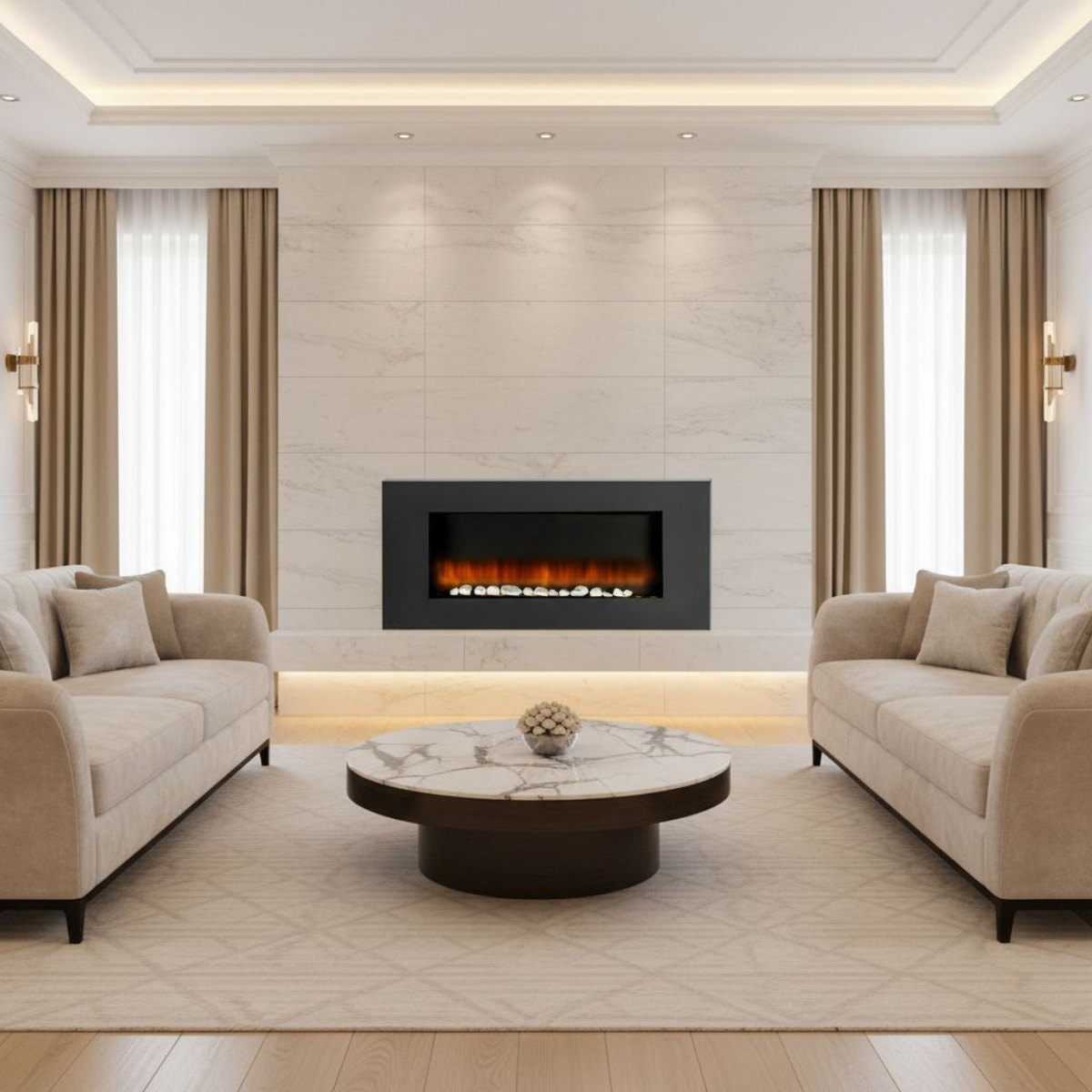 Classic Fire Electrisch 105x48x12cm Zwart - maximondo