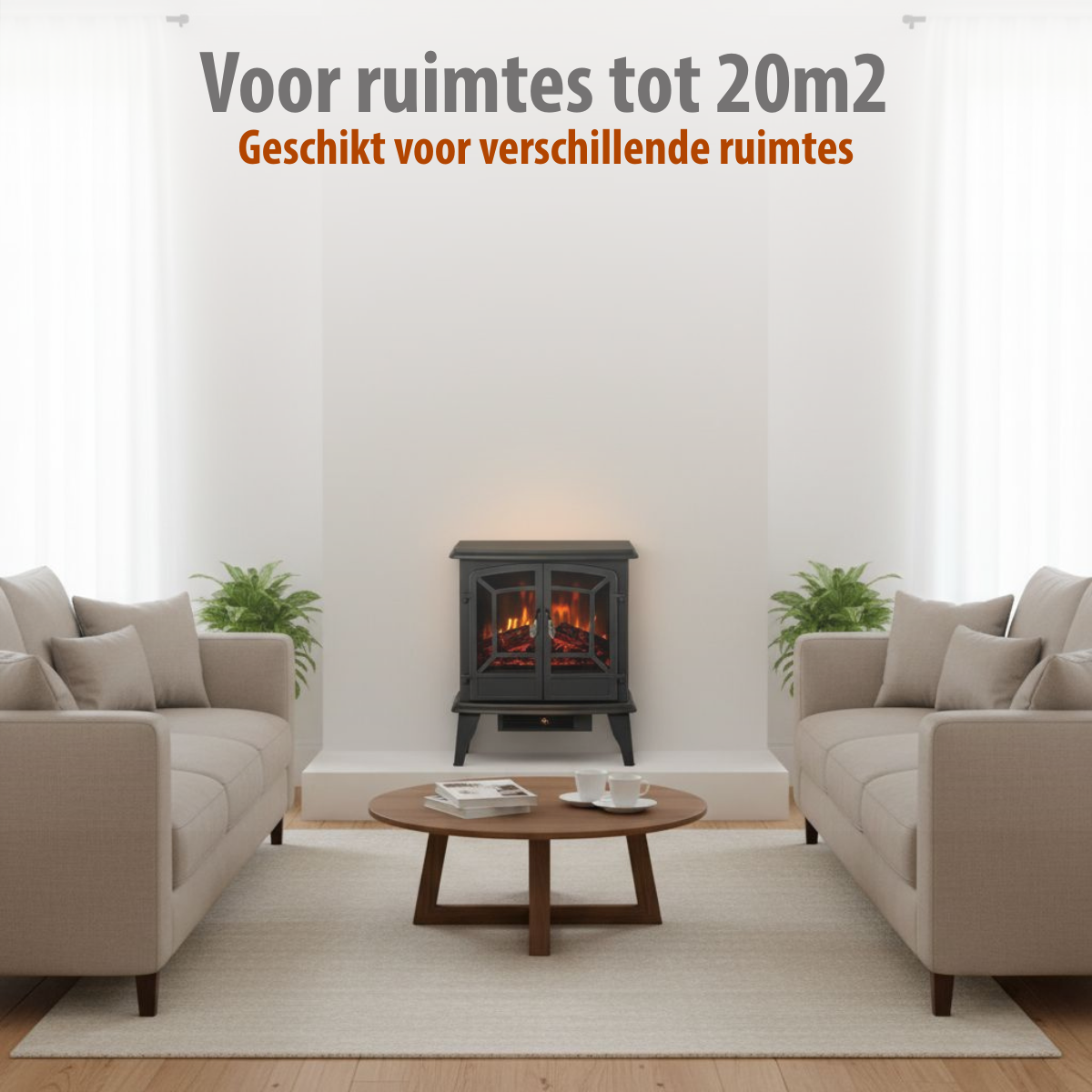 Classic Fire Sfeerhaard Elektrisch Narvik met LED Vlammen - maximondo