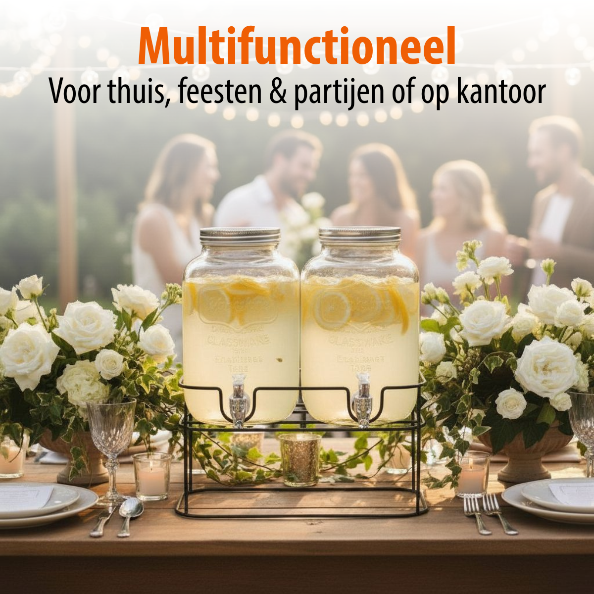 Cuisine Elegance Dubbele Drankdispenser - Waterdispenser 4L - maximondo