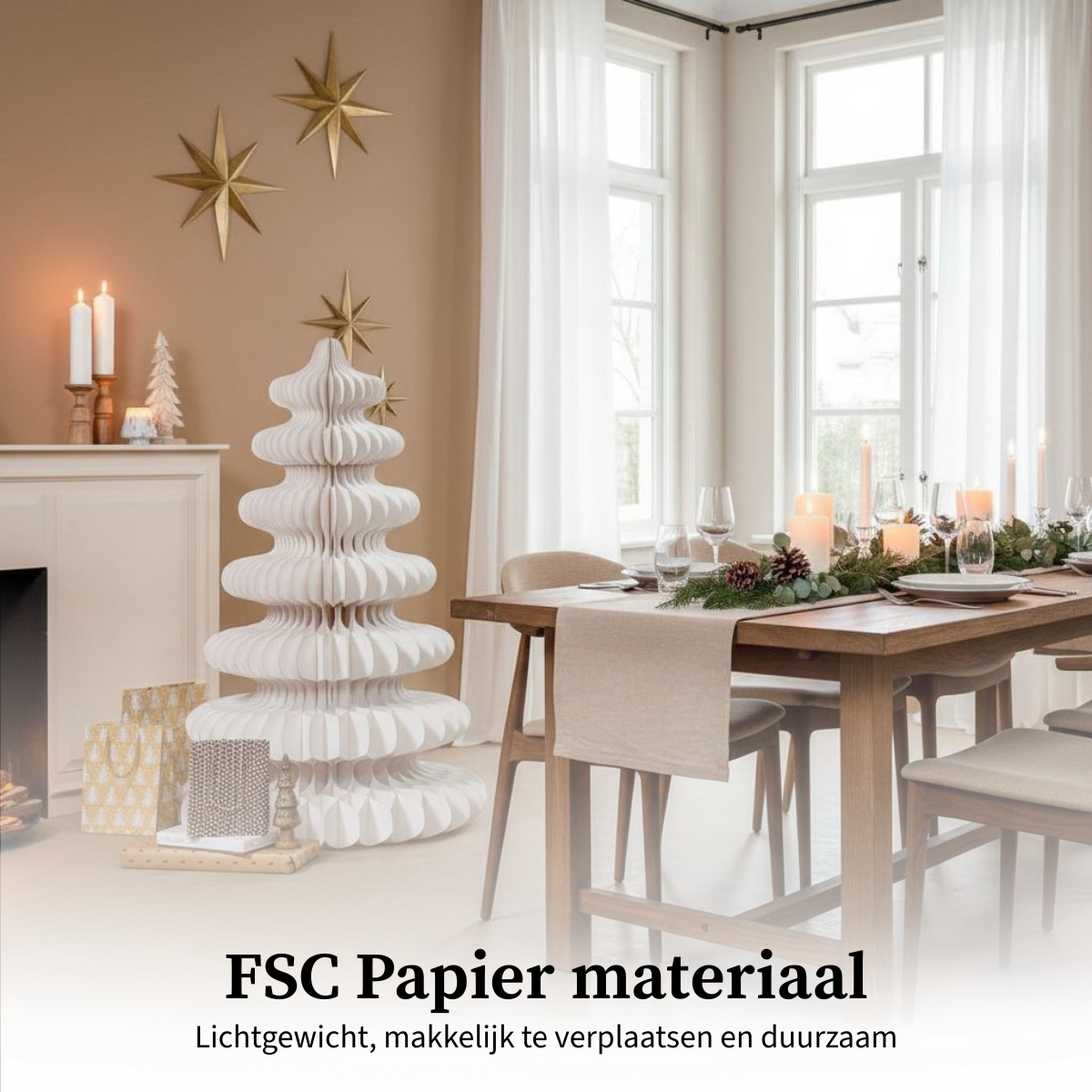 Mica Decorations Decoratie boom wit FSC Mix - h152xd104cm