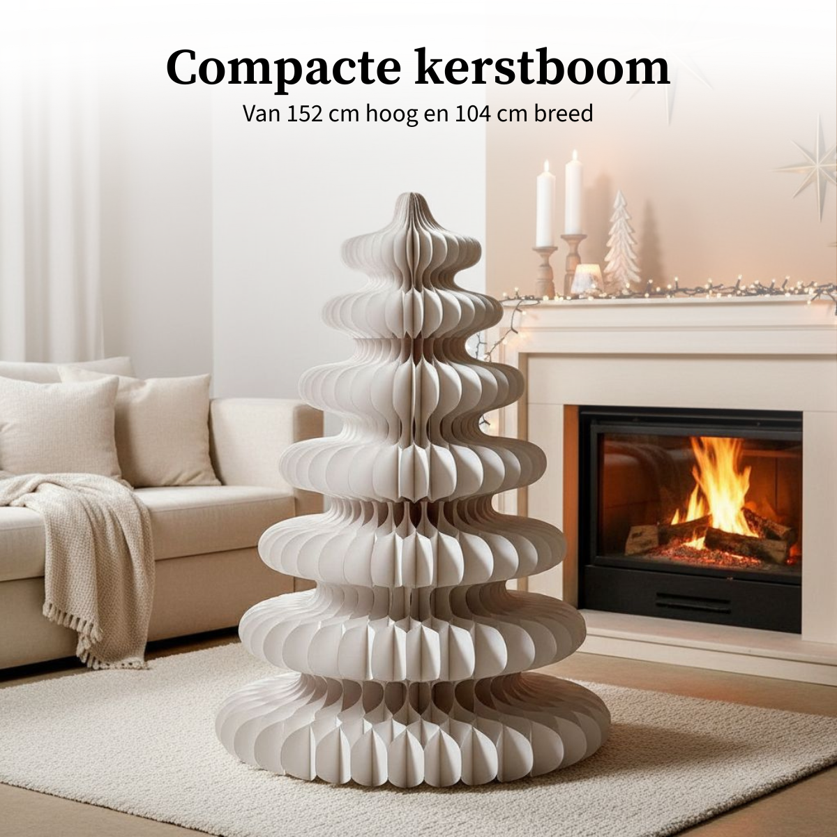 Mica Decorations Decoratie boom wit FSC Mix - h152xd104cm